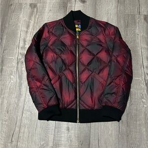 NWT Eddie Bauer 1940 Skyliner Red Quilted Bomber Jacket Size Medium
